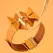 LOCKINK Posture Collar Brown - Leather Neck Restraint with Gold Accents
