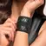 Noir Adjustable Powerwetlook Black Wrist Wallet with Secret Pocket