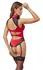 Cottelli Lingerie Body Crveno/Crni XL Saten i Čipka sa Odvojivim Naramenicama