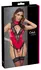 Cottelli LINGERIE Satensko-Čipkasti Body sa Podvezicama Crveno/Crni Veličina L