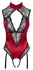 Cottelli Lingerie Body Crveno/Crni S sa Satenskim i Čipkastim Detaljima