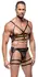 ZADO Kožni Harness Set M/L - Podesive Crne Trake i Srebrni Detalji