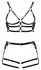 ZADO Kožni Harness Set M/L - Podesive Crne Trake i Srebrni Detalji