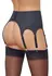 Cottelli LINGERIE Pojas za podvezice 4x mat crna, veličina L, 8 traka