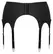 Cottelli LINGERIE Pojas za podvezice 4x mat crna, veličina L, 8 traka