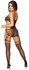 Cottelli Fantasy Catsuit S-L Otvoreni Dizajn sa Dekorativnim Prstenovima Crni