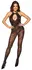 Cottelli Fantasy Catsuit S-L Floral Mesh, Open Design, Black