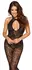 Cottelli Fantasy Catsuit S-L Floral Mesh, Open Design, Black