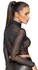Noir Handmade Powernet Zip-Front Top S - Black, Jacket-Style, Stand-Up Collar