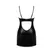 Obsessive Norides Chemise & Thong Crni XL/2XL – Kožni izgled, podesivo prijanjanje