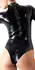 LateX Crni Sjajni Bodysuit dugih rukava L 0.35mm Zip sistem