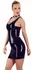 LateX Crna Mini Haljina XL - Glatki Gumeni Izgled Bez Rukava