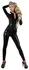 LateX Crni katsuit M - Dupli rajsferšlus, stojeći ovratnik, prirodni lateks
