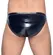 Black Level Vinyl Men's Briefs RV M - Shiny Stretch, Front Zip, Size M