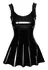 Noir Vinyl Dress XL Shiny Black with Ruffle Straps & Flared Skirt