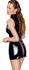 Black Level Vinyl Mini Dress L Shiny Finish, Front Zipper, Black