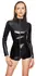 Black Level Vinyl Long Sleeve Jumpsuit L - Shiny Black Party Wear