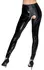 Black Level Vinyl Leggings XL with Open Crotch & Stretch Panels, Black