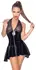 Black Level Vinilna mini haljina S - Sjajna crna Powernet halter