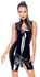 Black Level Vinyl Dress Lacing L - Shiny Black Fitted Sleeveless Dress