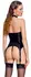 Black Level Vinyl Corset Set M - Shiny Adjustable Basque & String