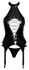 Black Level Vinyl Basque Set S - Shiny Black, Adjustable Fit