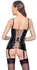 Black Level Long Vinyl Corsage L Adjustable Full Cups Shiny Black