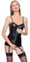 Black Level Vinyl Corsage Long M - Glossy Black Shaping Bustier