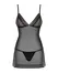 Obsessive OBS Chemise L/XL Black Lace Mesh Adjustable Straps