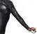 Noir Powerwetlook Catsuit S with Leash, Black, 2-Way Zipper