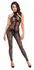 Noir Handmade Mrežasti Catsuit XL sa Trojni Patent Cvetni Velvet Uzorak