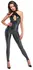 Noir Handmade Kombinezon Rhine L Crni Powerwetlook, Rhinestone Akcenti