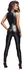 Noir Handmade Power Wet Look Jumpsuit XL with Embroidery, Black