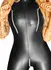 Black Level Wet Look Jumpsuit XL with Multiple Zips, Black Finish