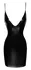 Noir Handmade Mini Dress XL Powerwetlook, Deep Neckline, Black