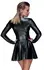 Noir Handmade Dress S Black Powerwetlook Corset-Style Flared Skirt