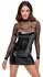 Noir Handmade Haljina Flock S - Crna Powerwetlook & Velvet Til, S