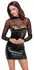 Noir Handmade Haljina Flock S - Crna Powerwetlook & Velvet Til, S