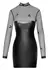 Noir Handmade Haljina Flock S - Crna Powerwetlook & Velvet Til, S