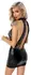 Noir Handmade Lace & Powerwetlook Dress Black XL - Open Sides Design