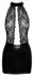 Noir Handmade Dress L - Black Lace & Powerwetlook, Halterneck Design