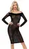 Noir Knee-Length Leopard Powernet Dress XL, Off-Shoulder Velvet Detail