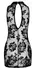 Noir Handmade mini haljina XL sa cvetnim somotnim tilom crna