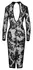 Noir Handmade Midi Dress XL Floral Velvet Tulle, Black, Long Sleeve