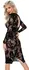 Noir Handmade Midi Dress S - Floral Velvet Flock Tulle, Black