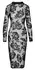 Noir Handmade Midi Dress S - Floral Velvet Flock Tulle, Black