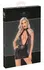 Noir Handmade Mini Dress Lace L - Shiny Wet Look & Lace Panels