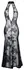 Noir Handmade Duga Powernet Haljina S Velvet Cvetna Crna