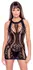 NO:XQSE Seamless Net Dress & Lace String S-L, Black, Stretch Fit