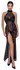 Noir Handmade Long Transparent Tiger Print Dress, Size L